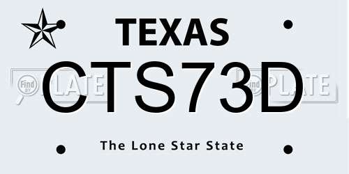 CTS73D Texas License Plate