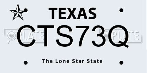 CTS73Q Texas License Plate