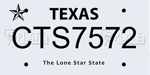 CTS7572 Texas License Plate