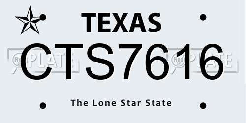 CTS7616 Texas License Plate