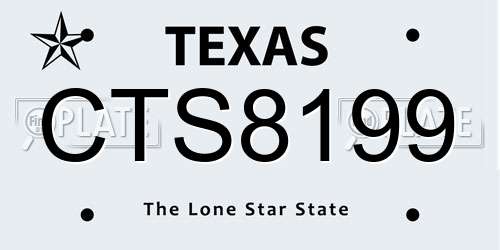CTS8199 Texas License Plate