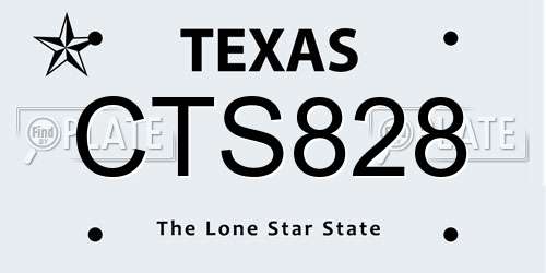 CTS828 Texas License Plate