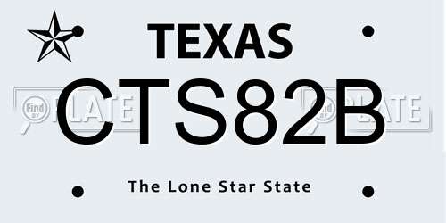 CTS82B Texas License Plate