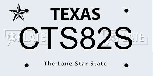CTS82S Texas License Plate