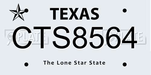 CTS8564 Texas License Plate