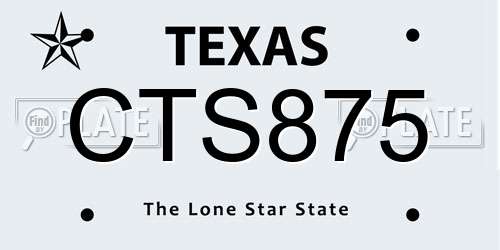 CTS875 Texas License Plate