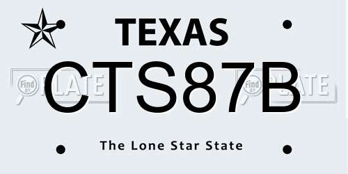CTS87B Texas License Plate