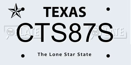 CTS87S Texas License Plate