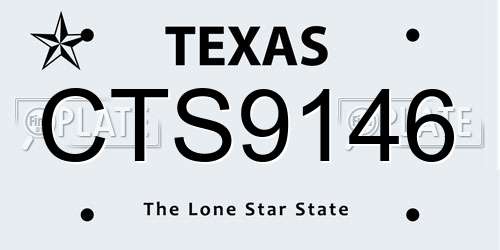 CTS9146 Texas License Plate