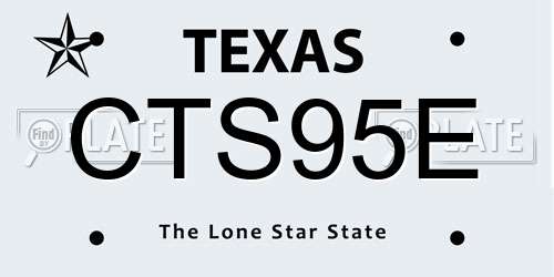 CTS95E Texas License Plate