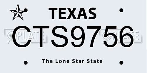 CTS9756 Texas License Plate