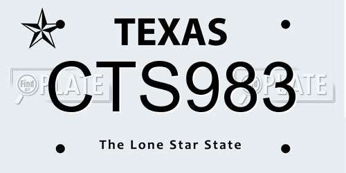 CTS983 Texas License Plate