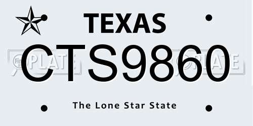 CTS9860 Texas License Plate