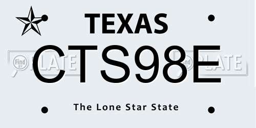 CTS98E Texas License Plate