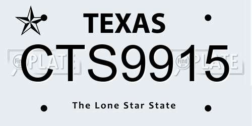 CTS9915 Texas License Plate