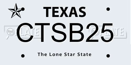 CTSB25 Texas License Plate