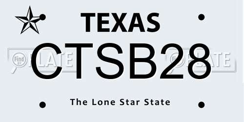 CTSB28 Texas License Plate