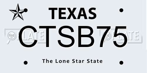 CTSB75 Texas License Plate