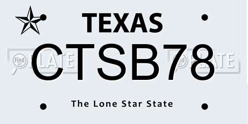 CTSB78 Texas License Plate