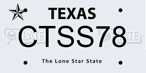 CTSS78 Texas License Plate
