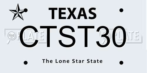 CTST30 Texas License Plate