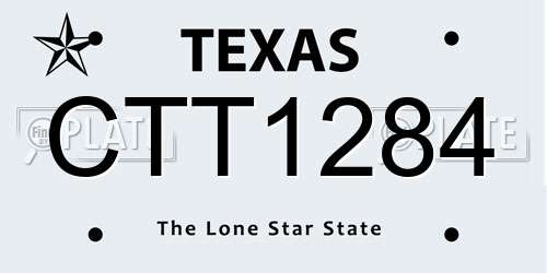 CTT1284 Texas License Plate