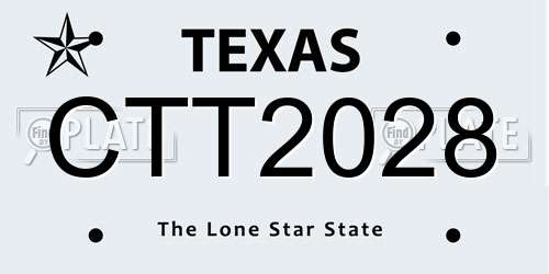 CTT2028 Texas License Plate