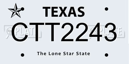 CTT2243 Texas License Plate