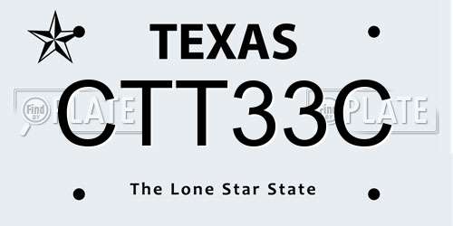 CTT33C Texas License Plate