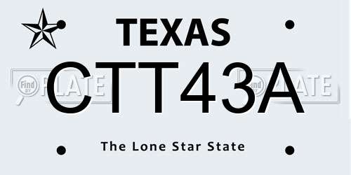 CTT43A Texas License Plate