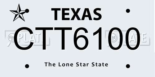 CTT6100 Texas License Plate