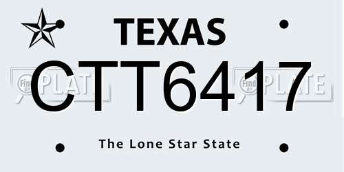 CTT6417 Texas License Plate