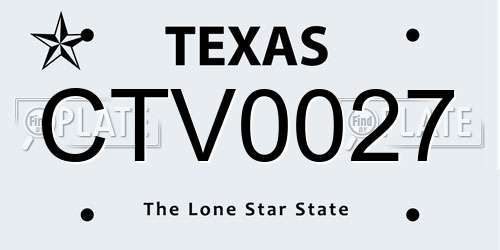CTV0027 Texas License Plate