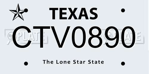 CTV0890 Texas License Plate