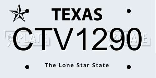 CTV1290 Texas License Plate