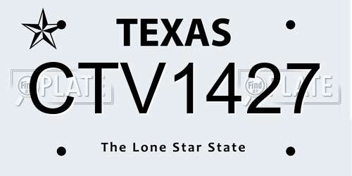 CTV1427 Texas License Plate