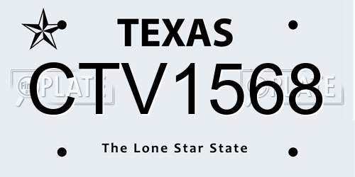 CTV1568 Texas License Plate