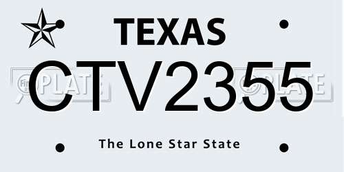 CTV2355 Texas License Plate