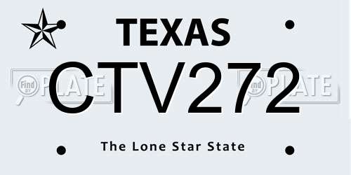 CTV272 Texas License Plate