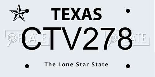 CTV278 Texas License Plate