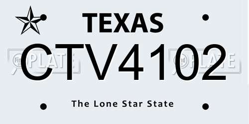 CTV4102 Texas License Plate
