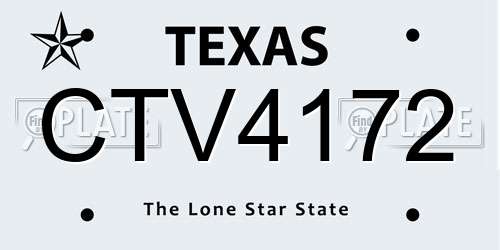 CTV4172 Texas License Plate