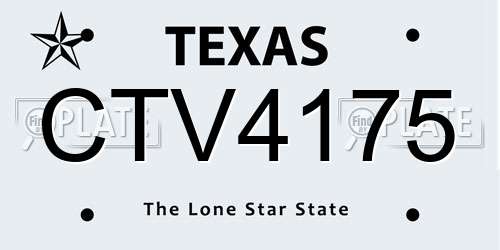 CTV4175 Texas License Plate