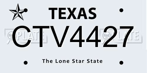 CTV4427 Texas License Plate