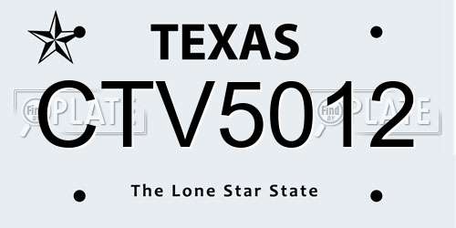 CTV5012 Texas License Plate