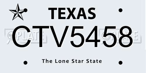 CTV5458 Texas License Plate