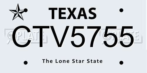 CTV5755 Texas License Plate