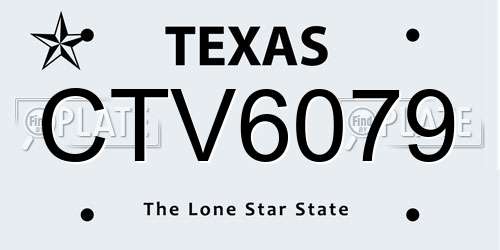 CTV6079 Texas License Plate