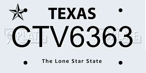 CTV6363 Texas License Plate