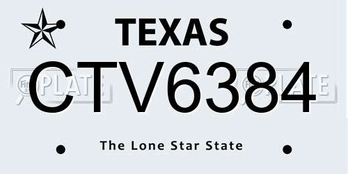 CTV6384 Texas License Plate